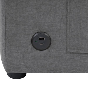 Modern L-Shaped Sectional Sofa With Curved Chaise, USB Ports, And Side Storage Pockets