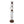 Bento 67.5' Contemporary Metal Floor Lamp in Black Metal and Walnut Wood with White Shade