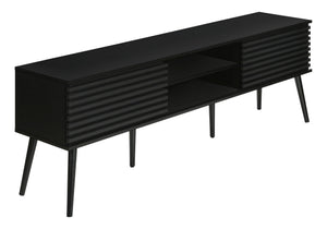 Contemporary 72-Inch Black TV Stand with Storage