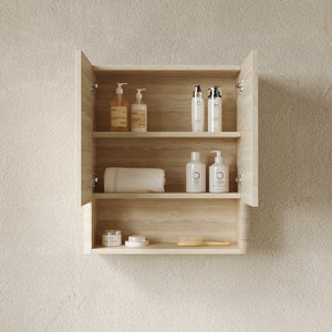 ZUNO 26" Wall-Mounted Bathroom Cabinet with Doors and Shelf