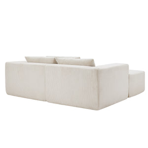 107" Compressed Sectional Sofa (Beige)