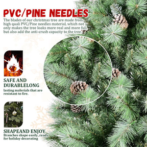 7FT Christmas Tree with 82 Pine Cones