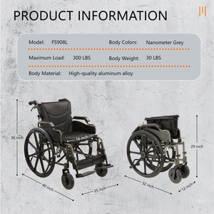 Lightweight Foldable Nursing Wheelchair For Adults