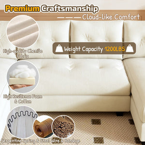 U-Shaped Sleeper Sofa With Pull Out Bed