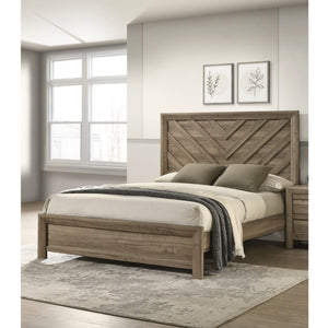 Modern Chevron Patterned Headboard Bed