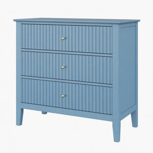Fluted 3 Drawer Nightstand With Soft Close Slides