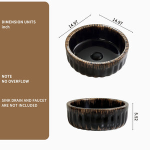 Vessel Sink, Above Counter Small Bowl - Black