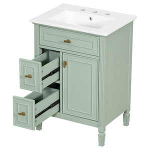 24-Inch Bathroom Vanity with Sink and Solid Wood Cabinet