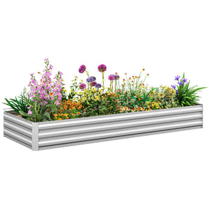 Outsunny 95" x 36" Galvanized Raised Garden Bed