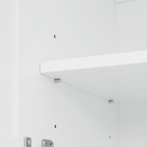 Bathroom Vanity With 2 Damping Hinge Doors, 3 Drawers, Adjustable Shelves - White