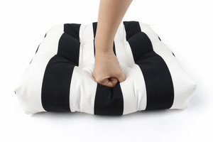 Outdoor Chair Cushions Set of 2 – Black and White Striped