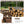 TOPMAX Large Fir Wood Potting Bench with Hutch and Storage