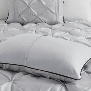 7 Piece Tufted Comforter Set Grey Full