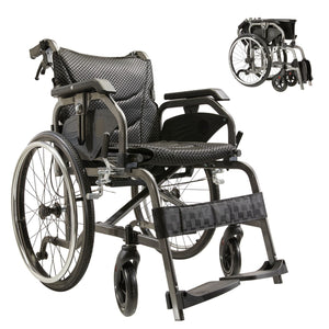 Premium Lightweight Foldable Transport Wheelchair for Adults
