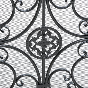 Darcie Wrought Iron Fireplace Screen Ornate Design