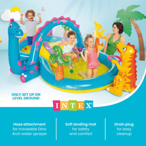 Intex 11ft x 7.5ft x 44in Dinoland Play Center Kiddie Inflatable Swimming Pool
