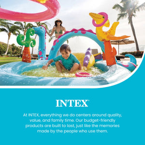 Intex 11ft x 7.5ft x 44in Dinoland Play Center Kiddie Inflatable Swimming Pool