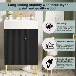 Bathroom Vanity, Combo Cabinet, Bathroom Storage Cabinet, Single Ceramic Sink
