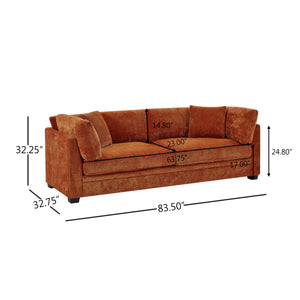 83.50" Modern Flared Arms Sofa (Caramel)