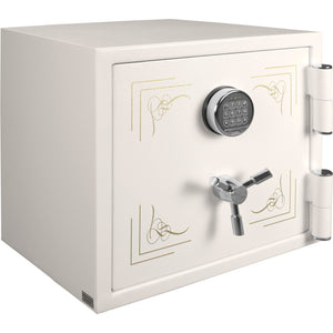 Keypad Fireproof Jewelry Safe with Suede-Lined Storage - White