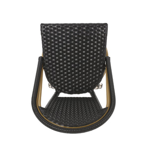 Outdoor Rattan And Aluminum French Barstools (Set of 2)
