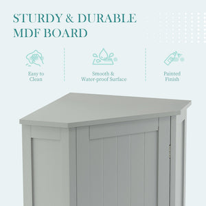 Grey Bathroom Cabinet Triangle Corner Storage With Adjustable Shelf