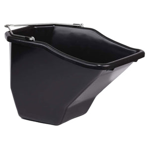 Little Giant 10QT Plastic Flat Back Livestock Feed Bucket, Black (2 Pack)
