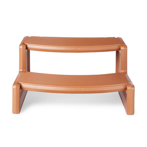 Confer Plastics Handi-Step Spa Hot Tub Stairs for Straight/Curved Spas, Redwood