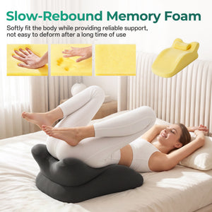 27° Ergonomic Memory Foam Support Pillow for Couples - Grey
