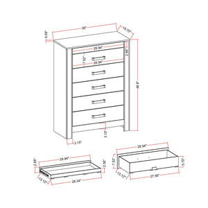 Lorenzo - 5 Piece Bedroom Set With Glittered Detailing