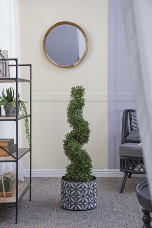 7.5x7.5x35" 3 Foot Tall Artificial Spiral Boxwood Tree