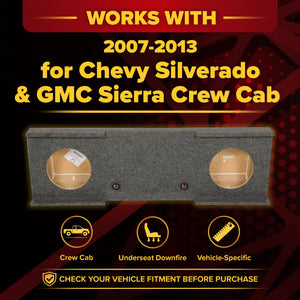 QPower Dual 10" Sub Box - Chevy Silverado Crew Cab & GMC Sierra Crew Cab 07-13