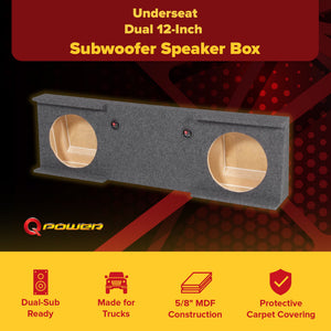 QPower Dual 12" Sub Box - Chevy Silverado Crew Cab & GMC Sierra Crew Cab 07-13 - TRAPSKI