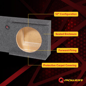 QPower Dual 12" Sub Box - Chevy Silverado Crew Cab & GMC Sierra Crew Cab 07-13 - TRAPSKI