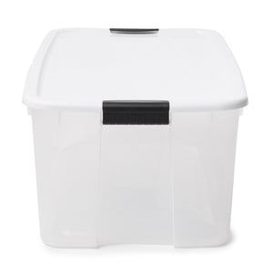 Sterilite 116 Quart Ultra Latching Clear Plastic Storage Tote Container, 12 Pack