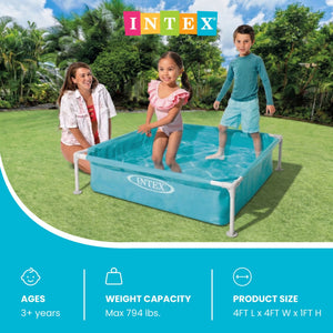 Intex Mini Frame Kiddie 4ft x 4ft x 12in Beginner Frame Swimming Pool (5 Pack)