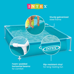Intex 4ft x 4ft x 12in Mini Frame Kids Beginner Kiddie Swimming Pool (3 Pack)