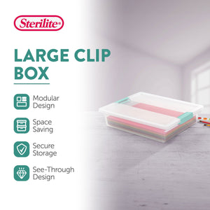Sterilite 5.7 Qt Large Plastic Stackable Storage Bin w/ Clear Latch Lid, 12 Pack
