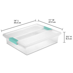 Sterilite Large Clear Plastic Stackable Storage Bin w/ Clear Latch Lid, 18 Pack