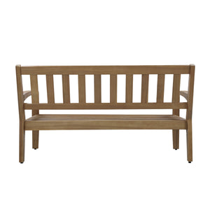 2-Piece Outdoor Gray Acacia Wood Conversation Set