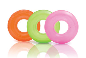 Intex Transparent Inflatable Swimming Pool Tube Raft, Colors May Vary (3-Pack) - TRAPSKI