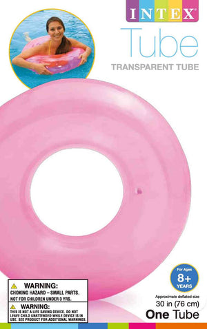 Intex Transparent Inflatable Swimming Pool Tube Raft, Colors May Vary (3-Pack) - TRAPSKI