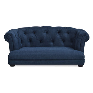 Kiki 36.5' Chesterfield Dog Sofa Bed, Medium, Pacific Blue Stain Resistant High Performance Polyester