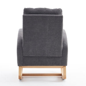 Accent Rocking Chair With Footrest, High Back