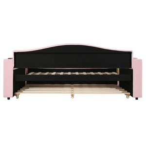 Upholstered Daybed With Storage Armrests, Trundle And Latest Integrated tooth Audio System