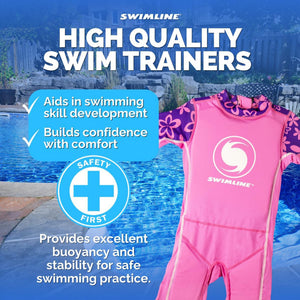 Swimline 9894G Pink Lycra Girl's Floating Swim Trainer Wet Suit Life Vest, Large - TRAPSKI