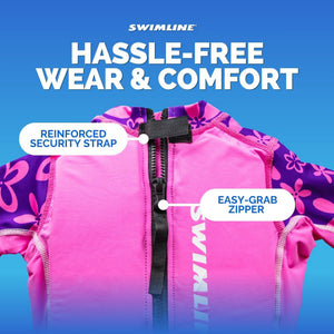 Swimline 9894G Pink Lycra Girl's Floating Swim Trainer Wet Suit Life Vest, Large - TRAPSKI