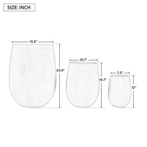 U_STYLE Lightweight Round MGO Outdoor Planter Set - 3 Sizes