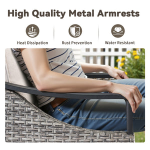 3-Piece Outdoor Conversation Set with Swivel Rocking Chairs