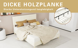 Modern Upholstered Bed Frame – Premium Holland Velvet Fabric